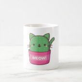 Cute Cat Cactus Plant Pun Koffiemok (Center)