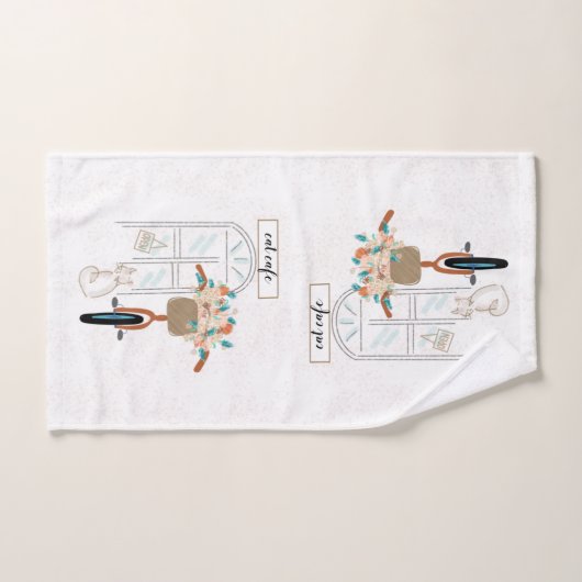 Cute Cat Café (Serviette à main)