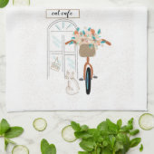 Cute Cat Café Cuisine Serviette à main (Plié)