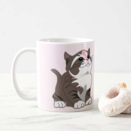 Cute Cat Café Mug (Avec donut)