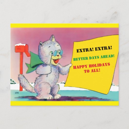 Cute Cat  Cartoon Briefkaart (Voorkant)