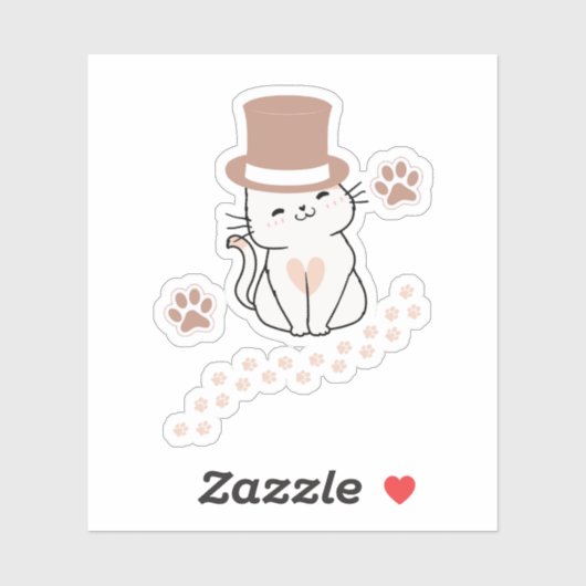 CUTE CAT CAT LOVERS HAT, FLOWER CAT STICKER (Vel)