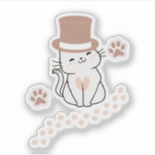 CUTE CAT CAT LOVERS HAT, FLOWER CAT STICKER (Voorkant)
