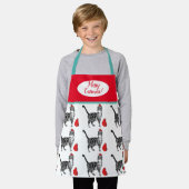 Cute Cat Cats Merry Kerstrode witte Kinderen Apron Schort (Gedragen)