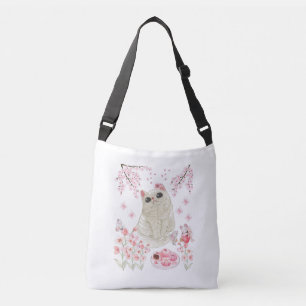 Cute Cat Cherry Blossom Crossbody Tas