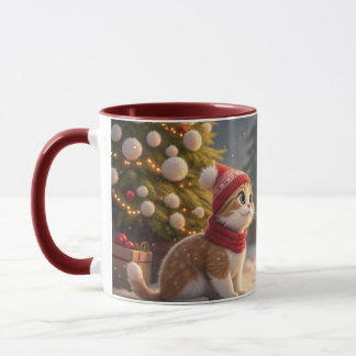 cute cat christmas mug mok