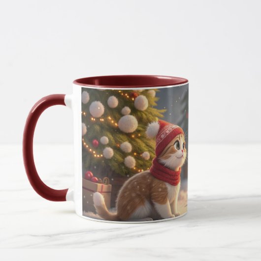cute cat christmas mug mok (Links)