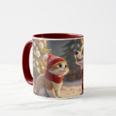 cute cat christmas mug mok (Voorkant links)