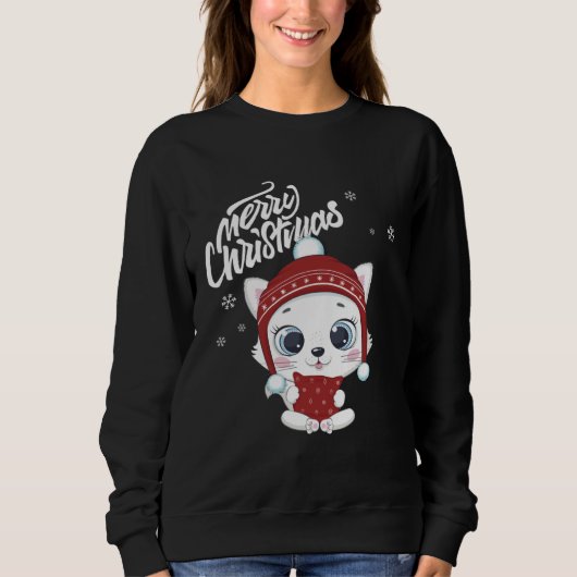 Cute Cat Christmas Top Kitten  Santa s Cat Charact (Voorkant)
