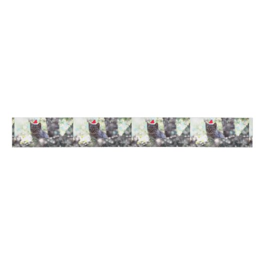 Cute Cat Chrsitmas Grosgrain Lint (Voorkant)