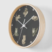 Cute Cat Clock - Gray  Cat Illustrations (Hoek)