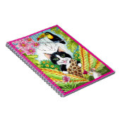 Cute Cat coeur orchidée toucan oiseau carnet (Côté Droit)