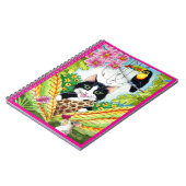 Cute Cat coeur orchidée toucan oiseau carnet (Côté gauche)