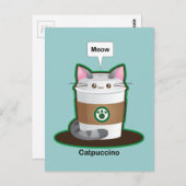 Cute Cat Coffee Briefkaart (Voorkant / Achterkant)