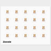 Cute Cat Coffee – Cozy Orange Cat Drinking Coffee  Ster Sticker (Vel)