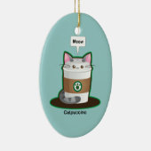 Cute Cat Coffee Keramisch Ornament (Rechts)