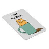 Cute Cat Coffee Magnet Magneet (Rechterzijde)