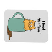 Cute Cat Coffee Magnet Magneet (Horizontaal)