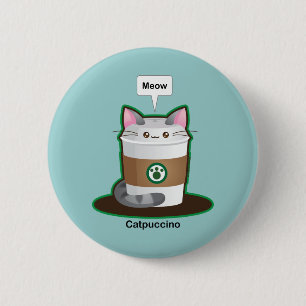 Cute Cat Coffee Ronde Button 5,7 Cm