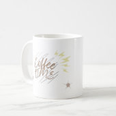Cute Cat "Coffee Time" Typography Art Mug (Devant gauche)