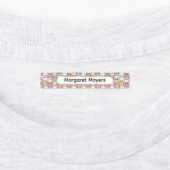 Cute Cat Collage Beige Blue Pink Pattern Name Labels (Aangebracht)