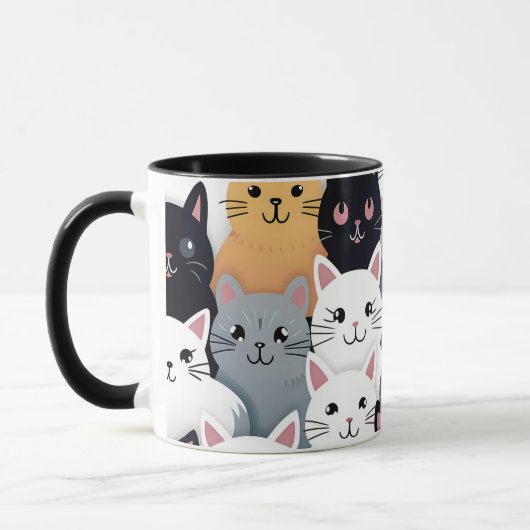 Cute Cat Collage Mug (Gauche)