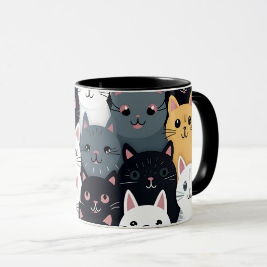 Cute Cat Collage Mug (Devant droit)