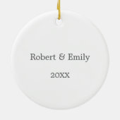 Cute Cat Couple Flowers Custom initial name year  Keramisch Ornament (Achterkant)