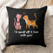 Cute Cat Couple Funny Kittens Valentijnsdag Kussen (Deken)