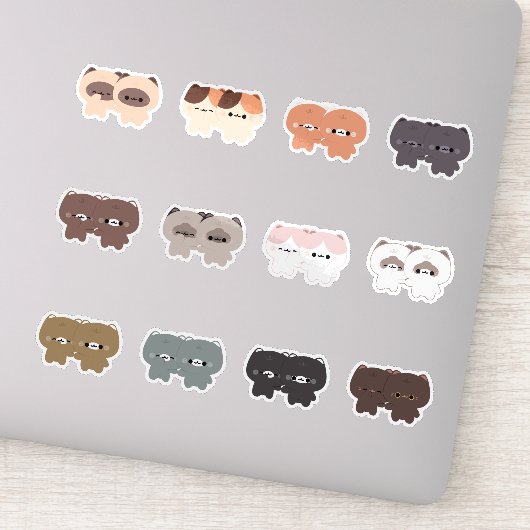 Cute Cat Couple Sticker (Detail)