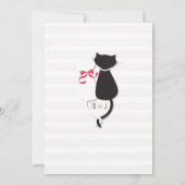 Cute Cat Couple Stripes Wedding Invite Kaart (Achterkant)