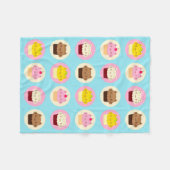 Cute Cat Cupcakes Fleece Deken (Voorkant (Horizontaal))