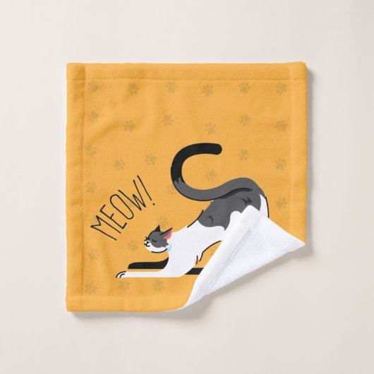 Cute Cat Design-stijl Washandje (Wasdoekje)