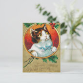  Cute Cat die je een prettige kerst geeft Feestdagenkaart (Staand voorkant)