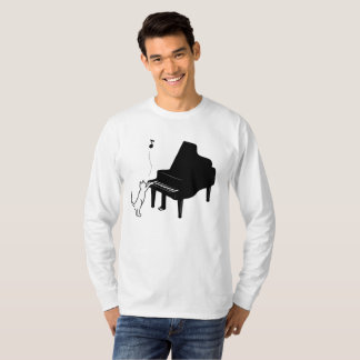 Cute Cat die Piano T-Shirt Funny Musician Art spee