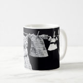 Cute Cat Doing Laundry in Clothes  Print Koffiemok (Voorkant rechts)