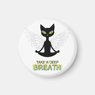 Cute Cat Doing Yoga Magneet