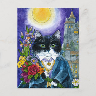 Cute Cat Dracula Vampire Nosferatu Halloween Briefkaart