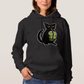 Cute Cat Drinking Tea  Tea  Costume Tea Hoodie (Voorkant)