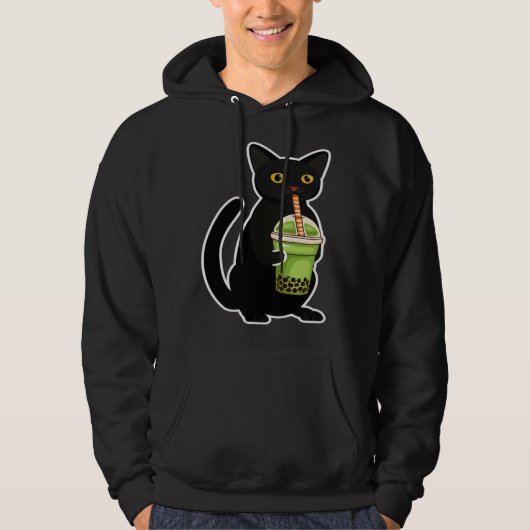 Cute Cat Drinking Tea  Tea  Costume Tea Hoodie (Voorkant)