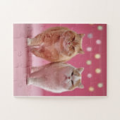 Cute Cat Duo sur le puzzle rose (Horizontal)