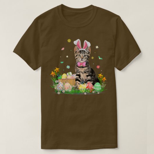 Cute Cat Easter Day Bunny Eggs Costume Gift Mens W T-shirt (Design voorkant)