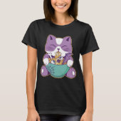 Cute Cat Eating Halloween Ramen T-shirt (Voorkant)