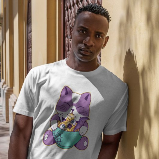 Cute Cat Eating Halloween Ramen T-shirt
