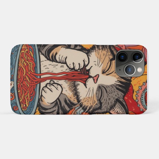 Cute Cat Eating Ramen Case-Mate iPhone Case (Achterkant (horizontaal))
