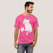 Cute Cat Eating Ramen T-shirt (Voorkant volledig)