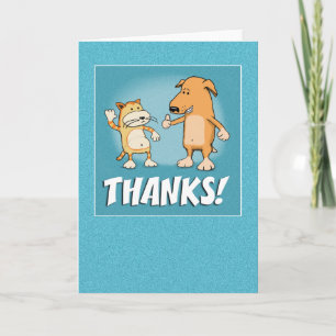 Cute Cat en Dog Hartelijk dank Bedankkaart