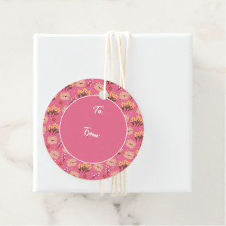 Cute Cat en Flowers Bedankjes Labels