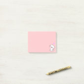 Cute Cat en Heart op Roze Post-it® Notes (Op bureau)