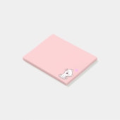 Cute Cat en Heart op Roze Post-it® Notes (Schuin)
